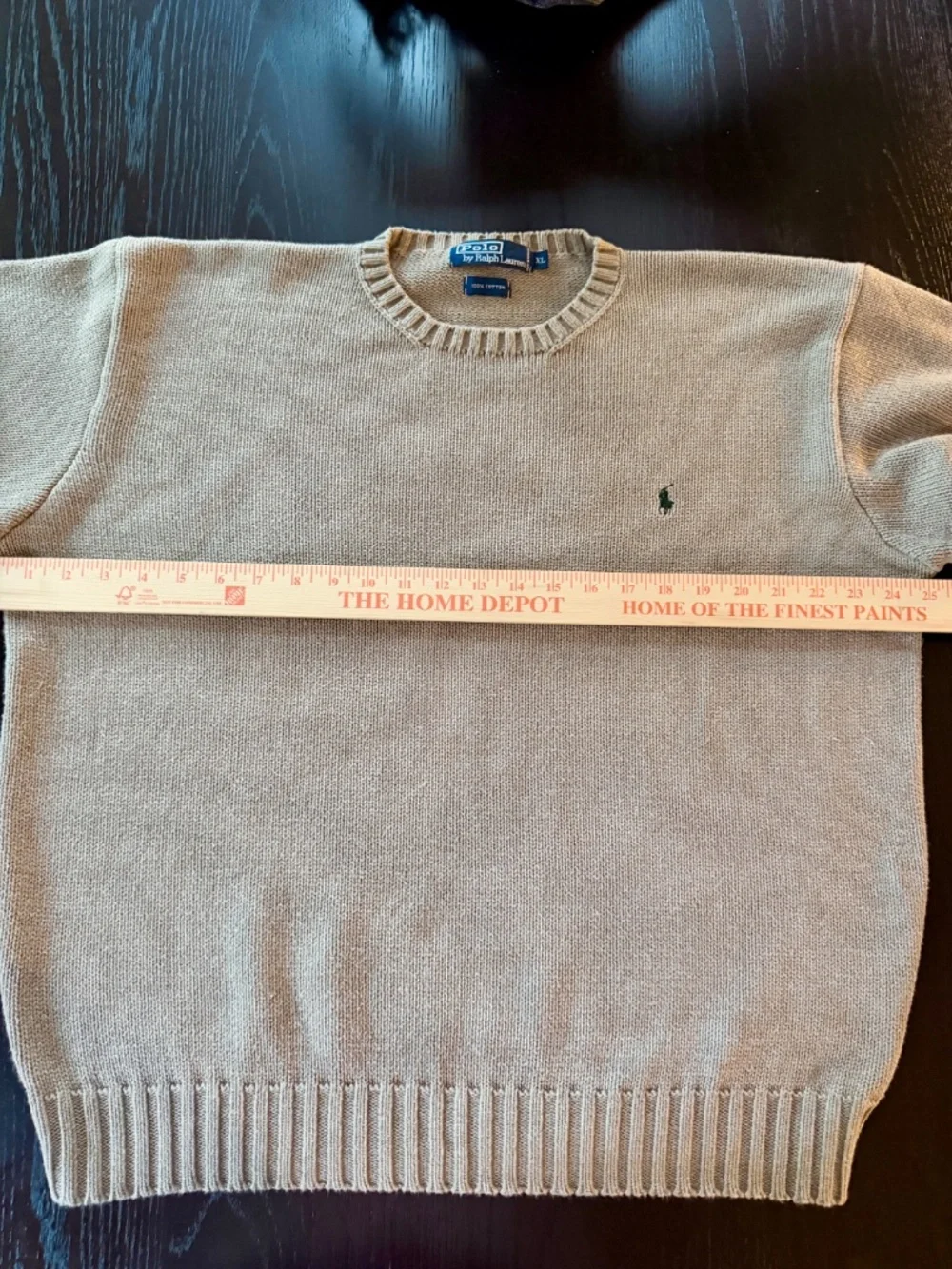 Vintage Polo Ralph Lauren Men’s XL Cotton Crewneck Sweater Oatmeal Tan Pony